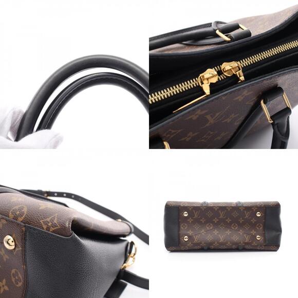 Louis Vuitton Soufflot NV Handbag Leather Brown Black - Picture 10 of 10